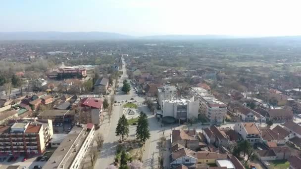 Pequeño Pueblo Moderno Agrícola Serbio Varvarin Serbia Central Vista Aérea — Vídeo de stock