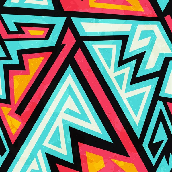 Graffiti geometrische naadloze patroon — Stockvector