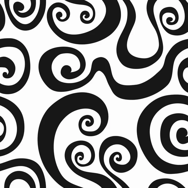Modèle sans couture spirale monochrome — Image vectorielle