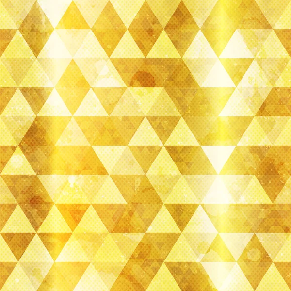 Triângulos de ouro sem costura padrão — Vetor de Stock