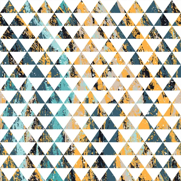 Retro trianglar. Grunge sömlösa mönster — Stock vektor
