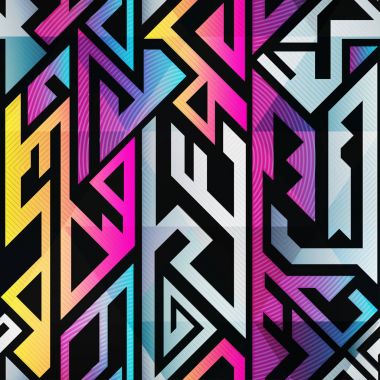 Gökkuşağı renkli geometrik seamless modeli