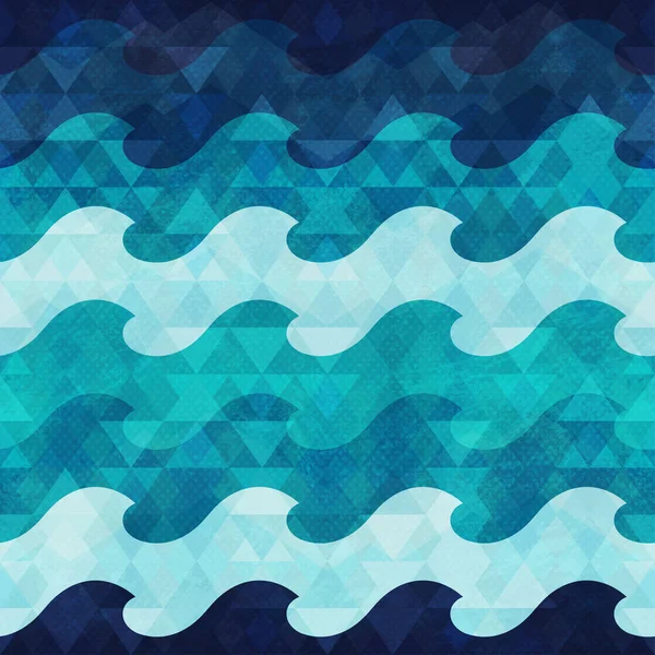 グランジ効果を持つ海洋のシームレス パターン — ストックベクタ