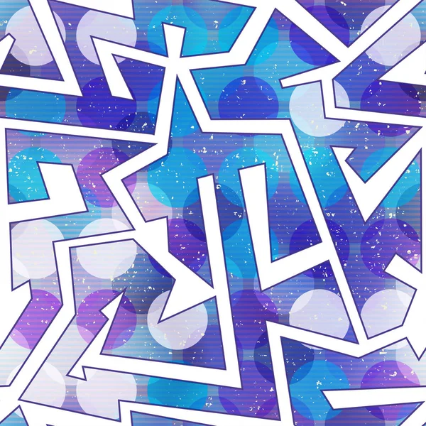 Pola geometris ungu tak berjahit dengan efek grunge - Stok Vektor