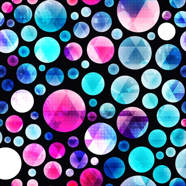 Motif sans couture cercle coloré avec effet grunge — Image vectorielle