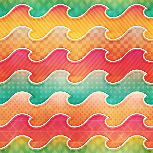 Vague colorée motif sans couture — Image vectorielle