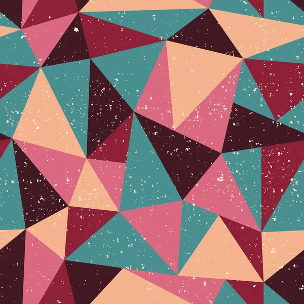 Dreieck nahtloses Muster mit Grunge-Effekt — Stockvektor