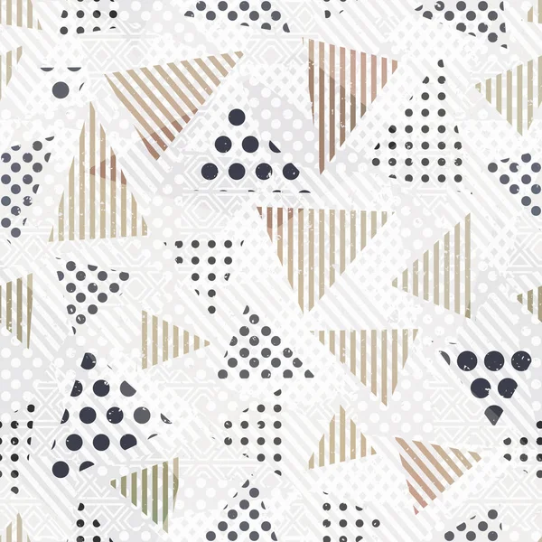 Triangle motif sans couture avec effet tissu — Image vectorielle