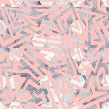 Retro pembe seamless modeli grunge etkisi ile