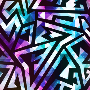 Kristalleri etkisi ile geometrik seamless modeli