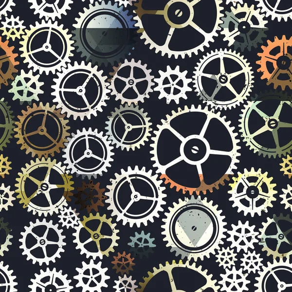 Metal color clockwork seamless pattern — Stock Vector