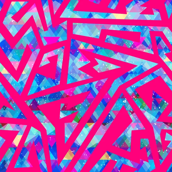 Ροζ λαβύρινθο χωρίς ραφή πρότυπο με αποτέλεσμα του grunge — Διανυσματικό Αρχείο