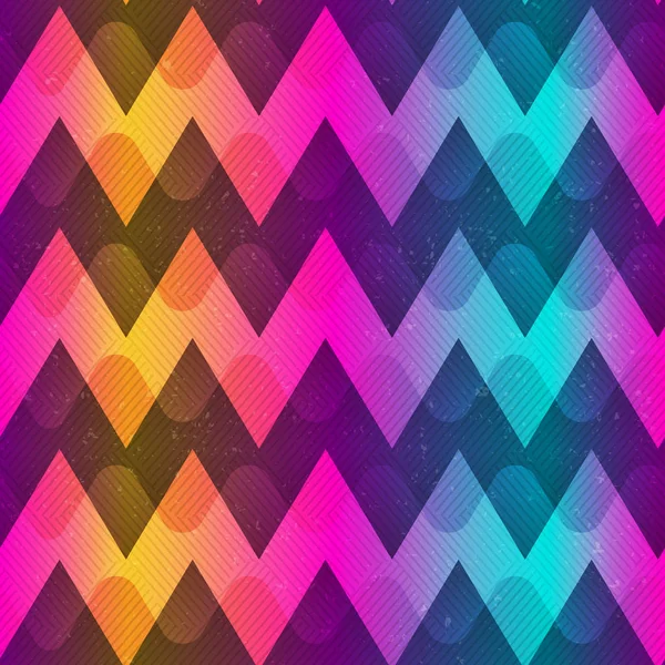 Arco iris color zigzag patrón sin costura — Vector de stock