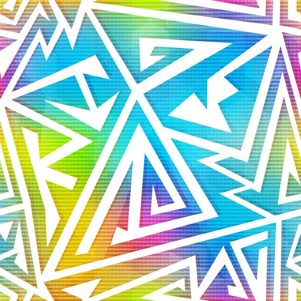 Rainbow färg geometriska seamless mönster — Stock vektor