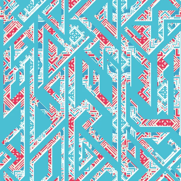 Abstrakt blå geometriska seamless mönster — Stock vektor