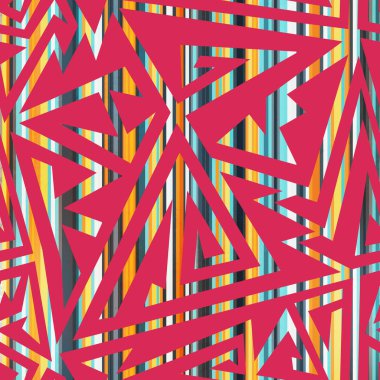 Kırmızı renk geometrik seamless modeli