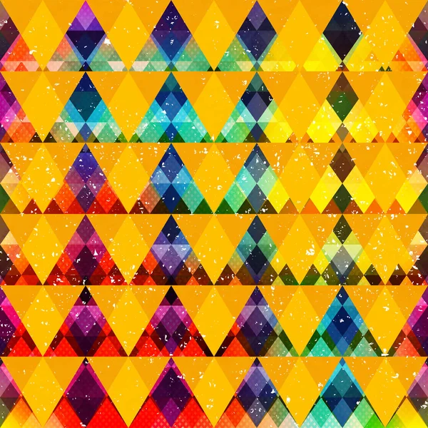 Arco iris triángulo patrón sin costura — Vector de stock