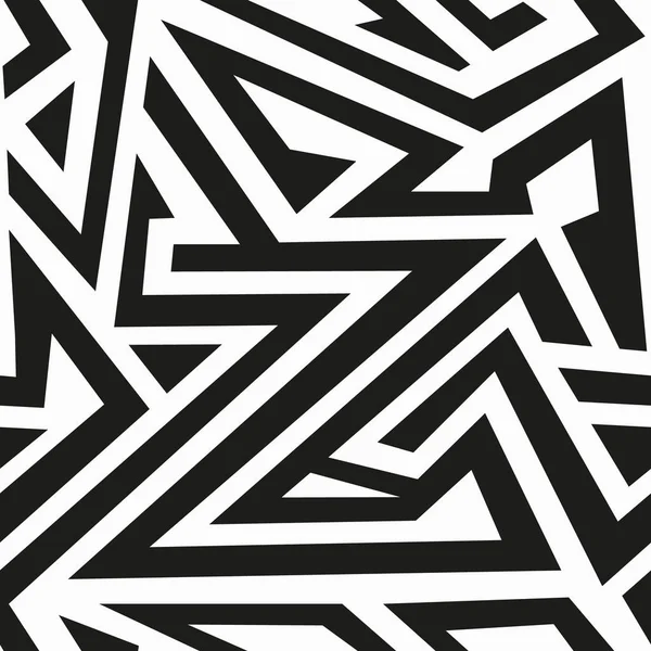 Monochroom labyrint naadloze patroon — Stockvector