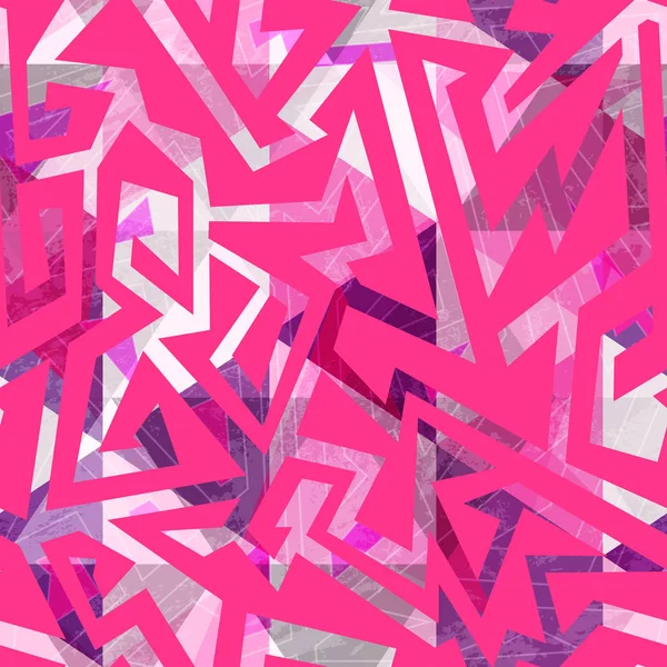 粉红色几何无缝图案 — 图库矢量图片