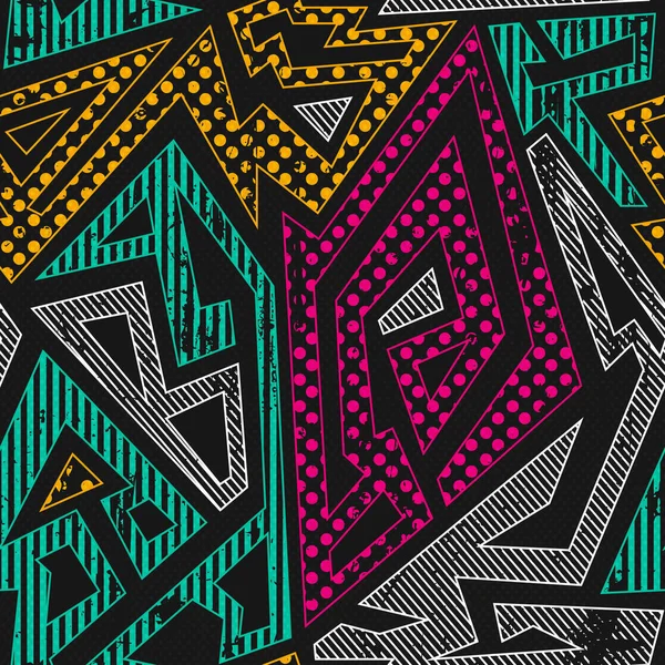 Graffiti motif géométrique sans couture — Image vectorielle