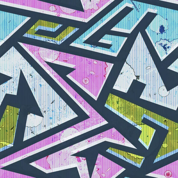Graffiti geometric seamless pattern — Stock Vector