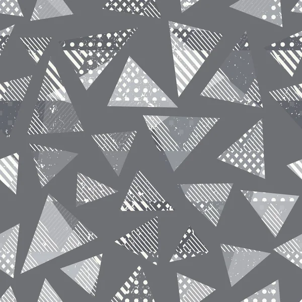 Monochrome grunge triangle pattern — Stock Vector