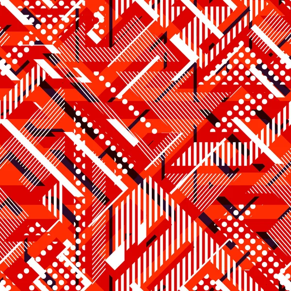 Red geometric seamless pattern — Stock Vector