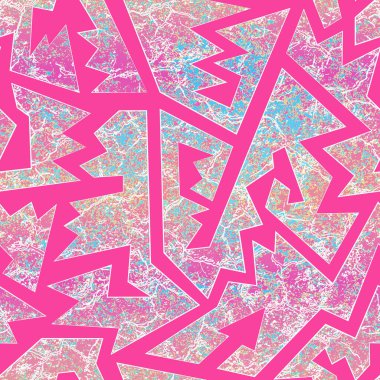 Grunge desenli pembe geometrik pürüzsüz desen.
