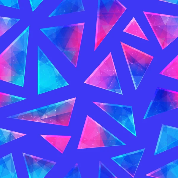 Blå triangel seamless mönster. — Stock vektor