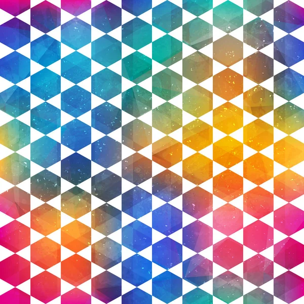 Colored mosaic pattern with grunge effect — ストックベクタ