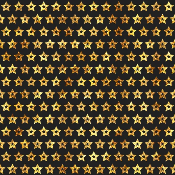 Étoiles d'or motif sans couture. — Image vectorielle