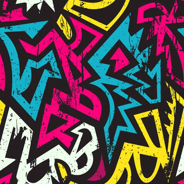 Graffiti geometrische naadloze patroon. — Stockvector