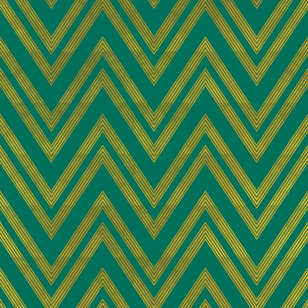 Green zigzag seamless pattern with grunge effect. — 스톡 벡터