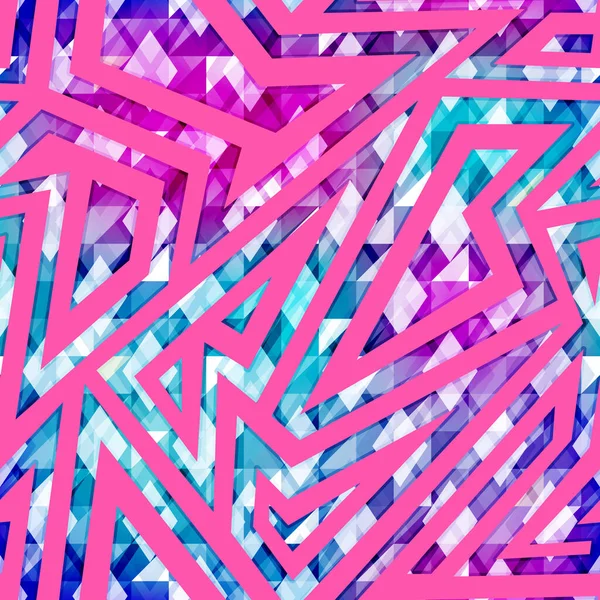 ピンクの幾何学的なシームレス パターン — ストックベクタ