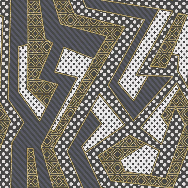 レトロな布幾何学的なシームレスパターン. — ストックベクタ