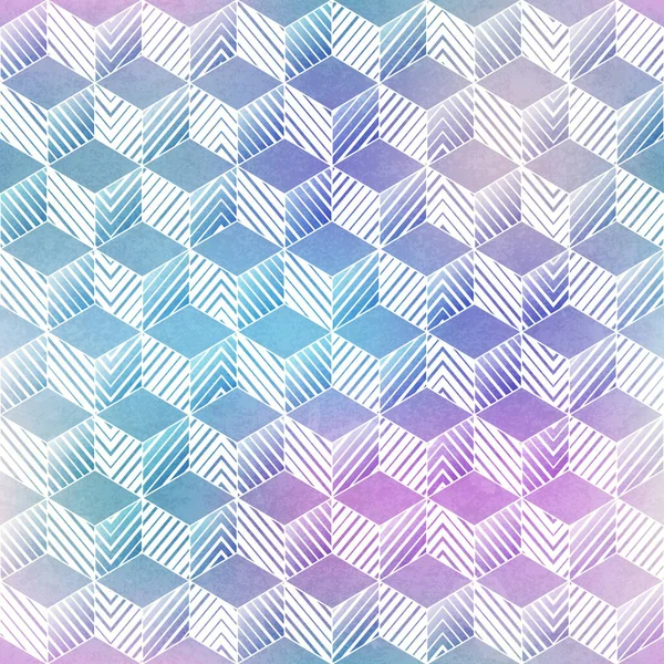 Rhombus watercolor seamless pattern. — Stock Vector