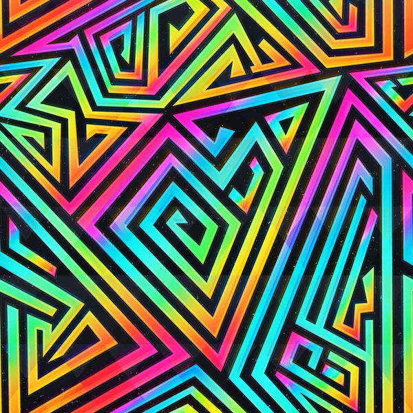 Färgade labyrint seamless mönster. Vektorgrafik