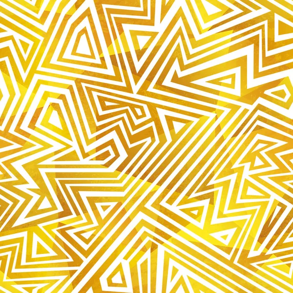 Guld färg labyrint sömlöst mönster. Royaltyfria Stockvektorer
