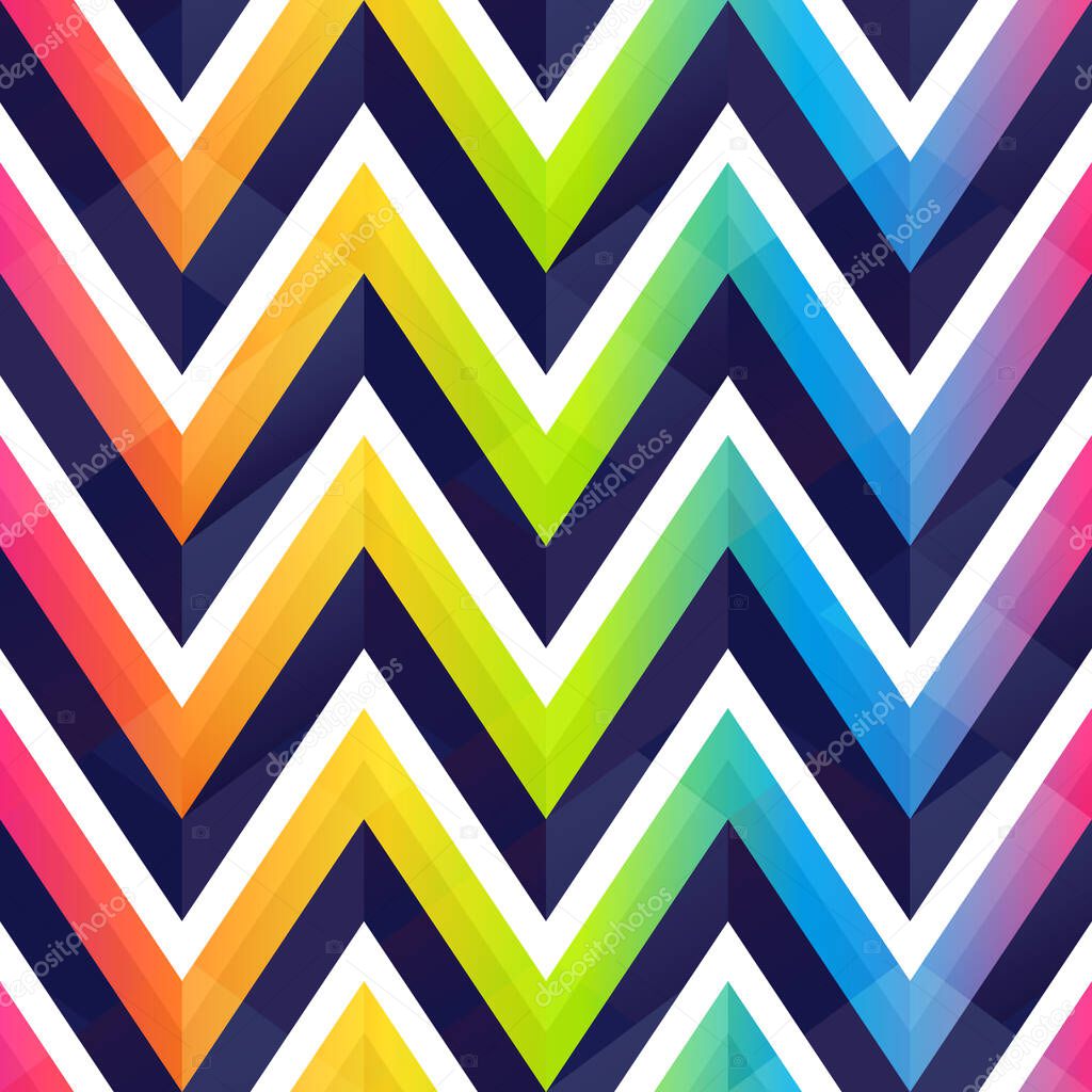 Rainbow color zigzag seamless pattern.