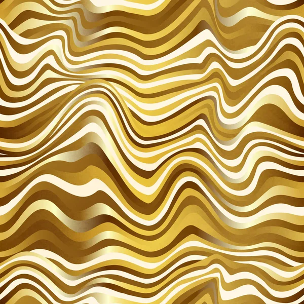 Gold color wave seamless pattern. — Stock Vector