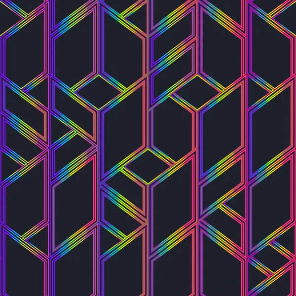 Neon kleur mozaïek naadloos patroon. — Stockvector