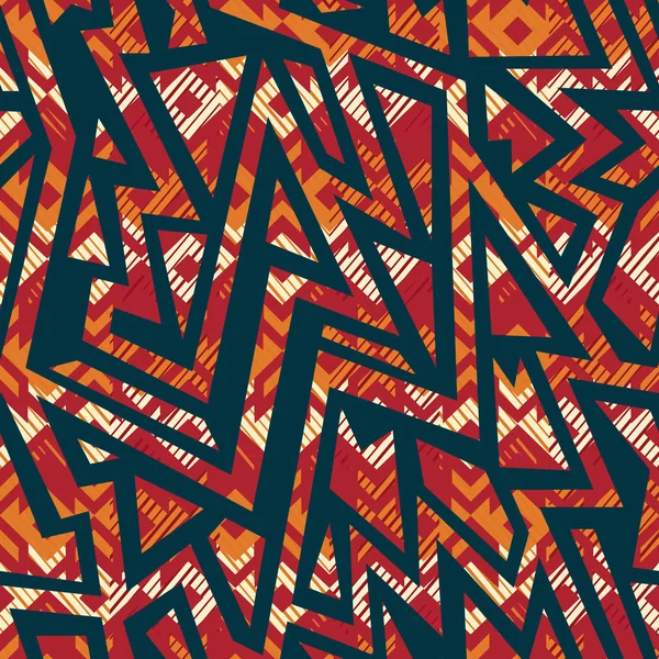 Tribal geometric seamless pattern — Stock Vector