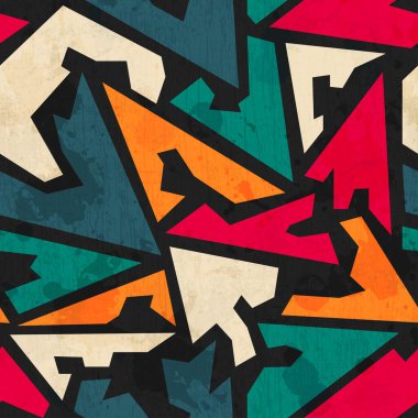 Retro geometrik sorunsuz pıtırtı grunge etkisi ile