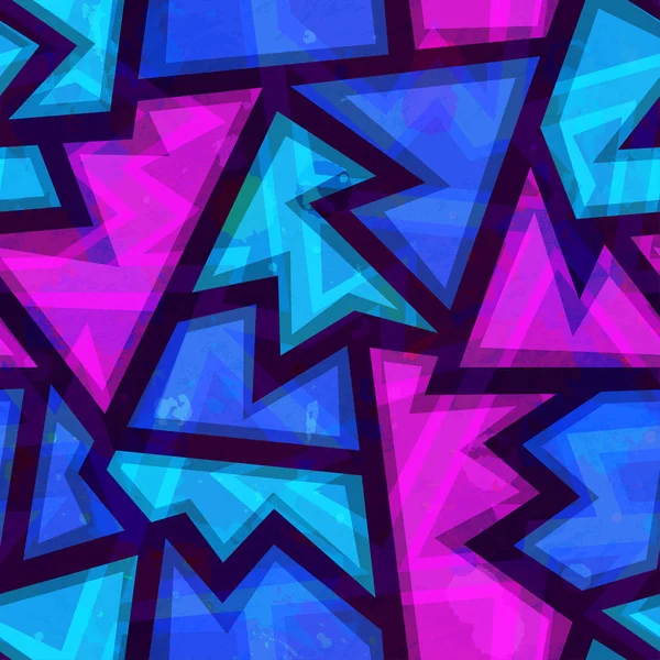 Paarse geometrische naadloze patroon met grunge effect — Stockfoto