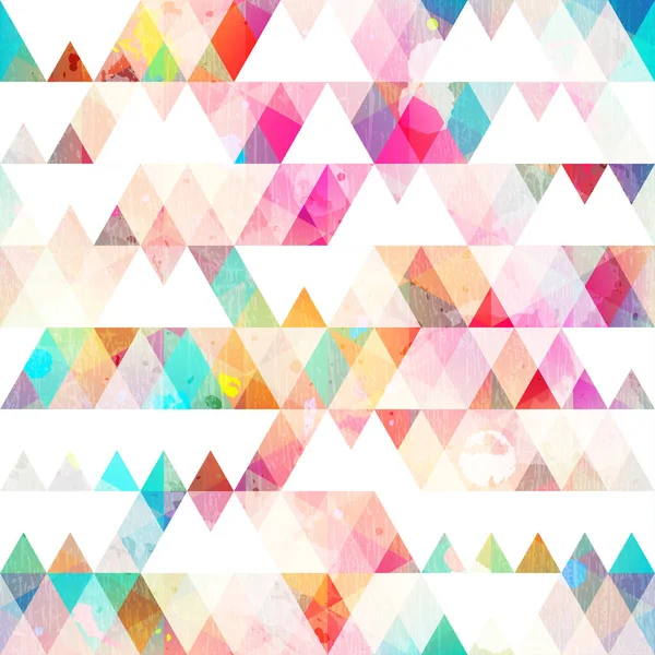 Rainbow triangle bezešvé vzor s grunge efekt — Stock fotografie