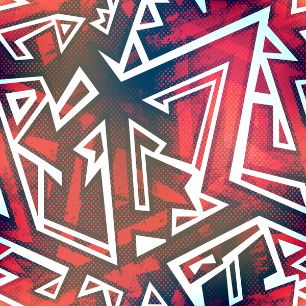 Red graffiti seamless pattern with grunge effect — Stock Photo, Image