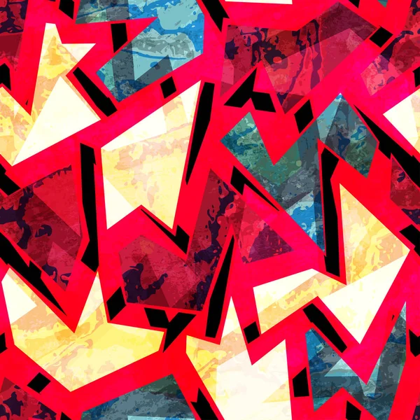 Червоний гранжевий геометричний безшовний візерунок — стокове фото