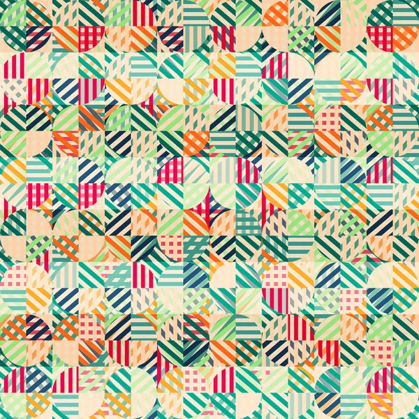 Retro fabric circles seamless pattern — Stock Photo, Image