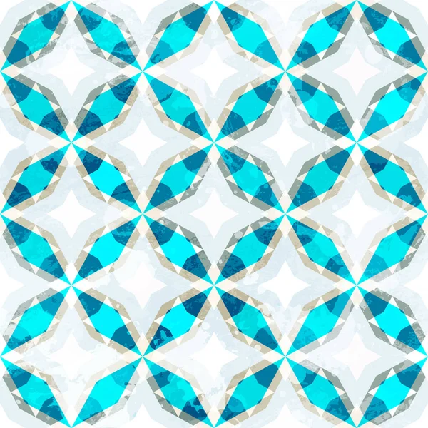 Blue mosaic seamless pattern with grunge effect — Stock Photo, Image