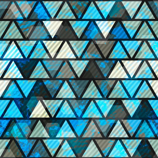 Triangle bleu motif sans couture grunge — Photo